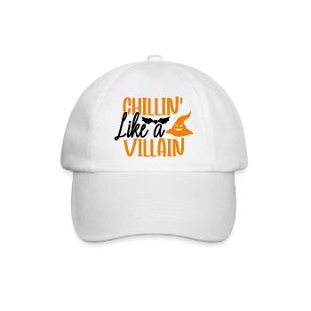 Chillin Like A Villian - Fledermäuse und Pumkins - Baseballkappe - Weiß/Weiß - Vorne