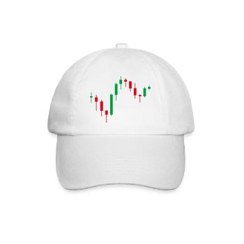 Aktien Chart - Baseballkappe - Weiß/Weiß - Vorne