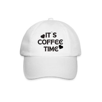 I`ts coffee time Kaffee Geschenkidee - Baseballkappe - Weiß/Weiß - Vorne