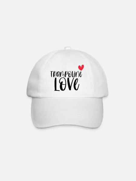 Trampolin Liebe Springen Sport Geschenk - Baseballkappe - Weiß/Weiß