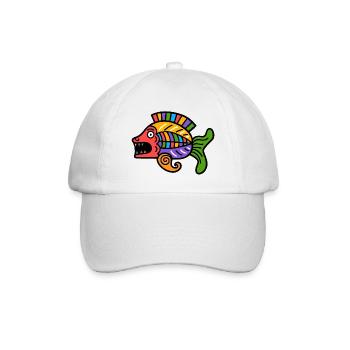 Kultur der Inkas, Fischsymbol - Baseballkappe - Weiß/Weiß - Vorne