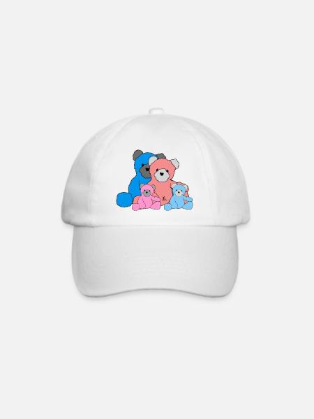 Teddyfamilie - Baseballkappe - Weiß/Weiß