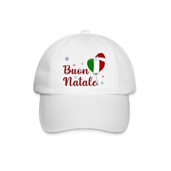 Buon Natale Weihnachten Italien Flagge - Baseballkappe - Weiß/Weiß - Vorne
