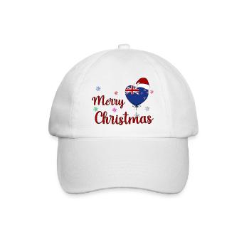 Merry Christmas New Zealand - Baseballkappe - Weiß/Weiß - Vorne