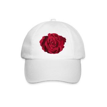 Rote Rose - Baseballkappe - Weiß/Weiß - Vorne