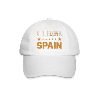 Barcelona Spanien Retro Design - Baseballkappe - Weiß/Weiß - Vorne