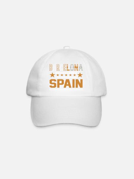 Barcelona Spanien Retro Design - Baseballkappe - Weiß/Weiß