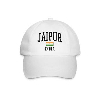 Jaipur Indien Flaggenmotiv Grafik - Baseballkappe - Weiß/Weiß - Vorne