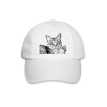 Schwarze Katze Katze Süßes Kätzchen Weihnachtsgeschenk - Baseballkappe - Weiß/Weiß - Vorne