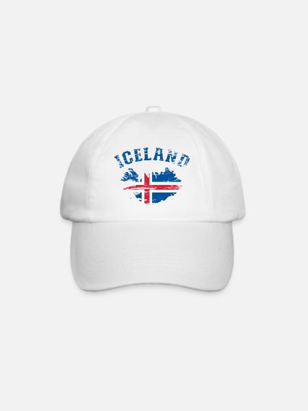 Island Landkarte Flagge used - Baseballkappe - Weiß/Weiß