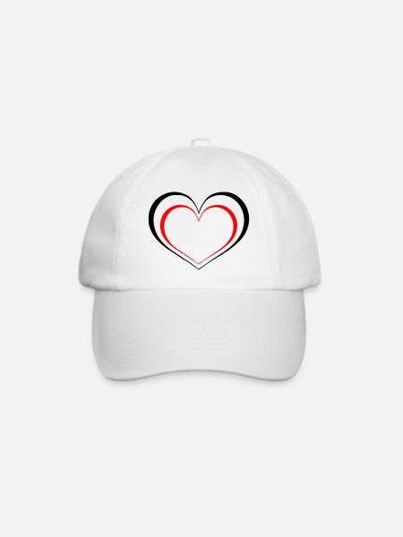 Herzchen - Baseballkappe - Weiß/Weiß