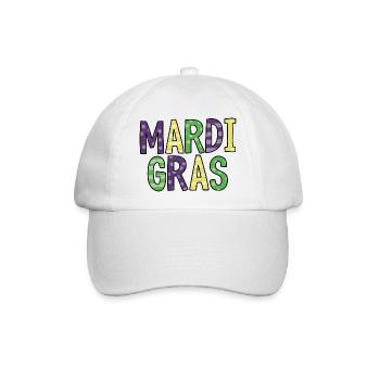 Happy Mardi Gras - Baseballkappe - Weiß/Weiß - Vorne