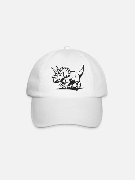 Triceratops - Baseballkappe - Weiß/Weiß