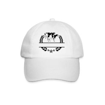 Kuh-Monogramm - Baseballkappe - Weiß/Weiß - Vorne