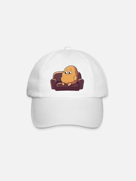 Couchpotato - Baseballkappe - Weiß/Weiß