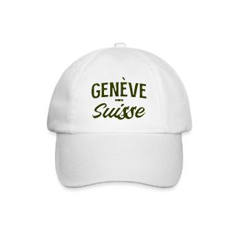 Genève Suisse Vintage Schriftzug - Baseballkappe - Weiß/Weiß - Vorne