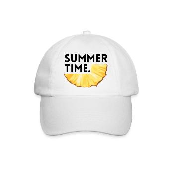 Sommerzeit - Ananas - Baseballkappe - Weiß/Weiß - Vorne
