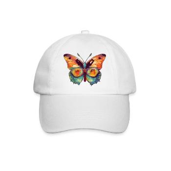 Leo der Brillenschmetterling - Baseballkappe - Weiß/Weiß - Vorne