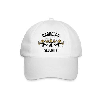 Bachelor Security (JGA / Karikatur / Tanz / 3C B) - Baseballkappe - Weiß/Weiß - Vorne