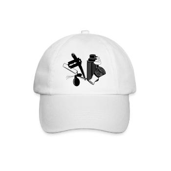 Logo Firmenkleidung Friseur - Baseballkappe - Weiß/Weiß - Vorne