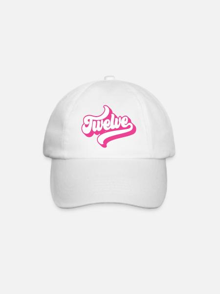 Zwölf 12. Geburtstag für Mädchen im Alter von 12 Jahren - Baseballkappe - Weiß/Weiß