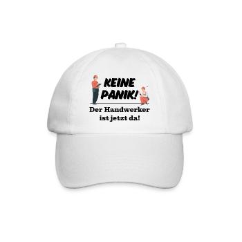 Keine Panik! Der Handwerker ist da! Technik, Azubi - Baseballkappe - Weiß/Weiß - Vorne