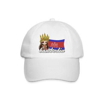 Kambodscha Tradition Tanz Khmer Apsara I Geschenk - Baseballkappe - Weiß/Weiß - Vorne