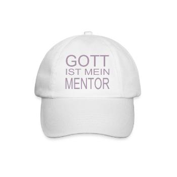 Gott ist mein Mentor - Baseballkappe - Weiß/Weiß - Vorne