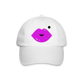 Lippen mit Muttermal - Baseballkappe - Weiß/Weiß - Vorne
