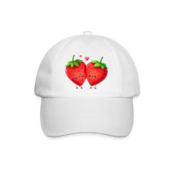 Erdbeere, ich kann keine Erdbeere haben - Baseballkappe - Weiß/Weiß - Vorne