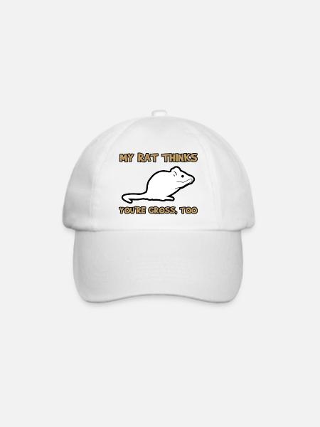 Lustige Sprüche Ratte Haustiere Schoßtier Tiere - Baseballkappe - Weiß/Weiß