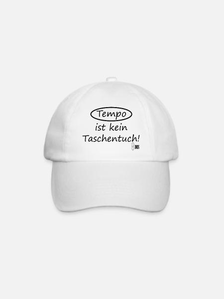 Tempo ist kein Taschentuch! - Baseballkappe - Weiß/Weiß
