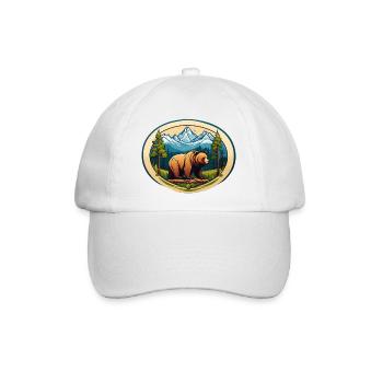 Braunbär - Baseballkappe - Weiß/Weiß - Vorne