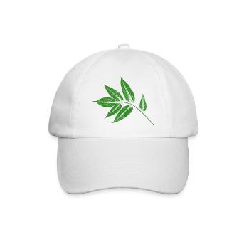 Blatt Esche - Eschenblatt BOTANISCH - Baseballkappe - Weiß/Weiß - Vorne