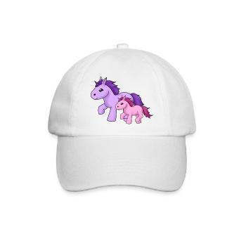 Einhornmama mit Einhornkind - Baseballkappe - Weiß/Weiß - Vorne