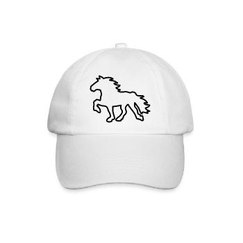 Islandpferd Kontur (schwarz) - Baseballkappe - Weiß/Weiß - Vorne