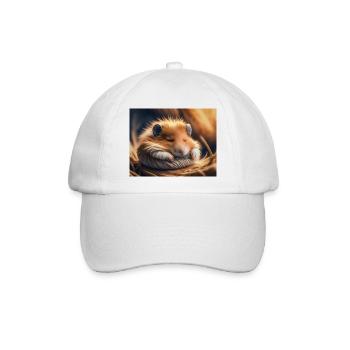 Niedliche Tiere im Winterschlaf – Hamster - Baseballkappe - Weiß/Weiß - Vorne