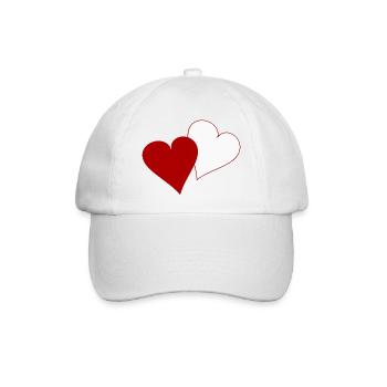 Herz - Baseballkappe - Weiß/Weiß - Vorne
