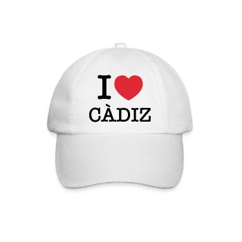 Ich liebe Cádiz | Cádiz | I Heart Cádiz | Spanien - Baseballkappe - Weiß/Weiß - Vorne