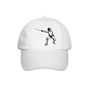 Lustiger Fechter - Baseballkappe - Weiß/Weiß - Vorne