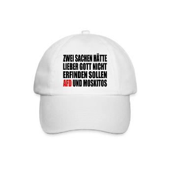 Fck afd - afd und moskitos - Baseballkappe - Weiß/Weiß - Vorne