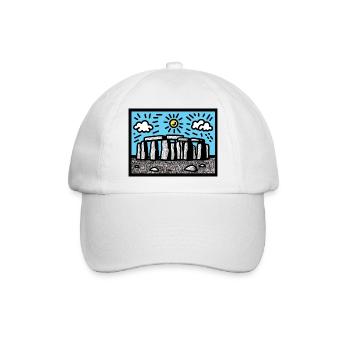 Stonehenge-Kunst - Baseballkappe - Weiß/Weiß - Vorne