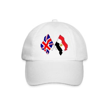 Flagge von England und Flagge Ägypten - Baseballkappe - Weiß/Weiß - Vorne