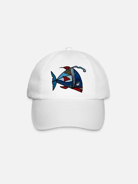 Fisch - Baseballkappe - Weiß/Weiß