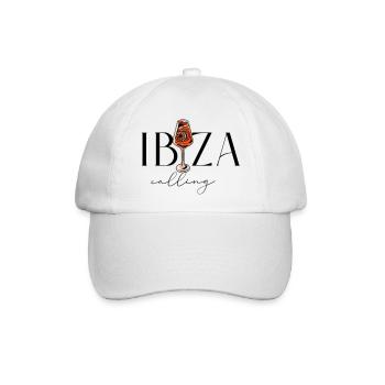 Ibiza Calling - Cocktail Party - JGA - Baseballkappe - Weiß/Weiß - Vorne
