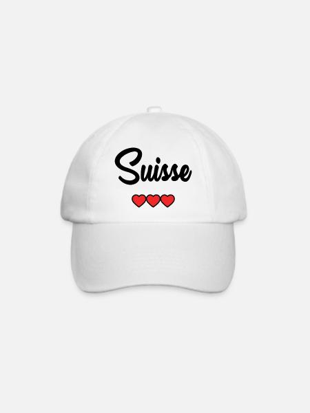 SCHWEIZ - Baseballkappe - Weiß/Weiß