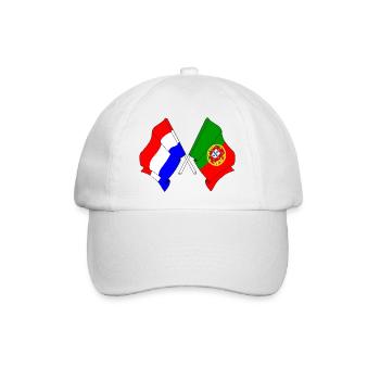 Flagge der Niederlande und Flagge Portugals - Baseballkappe - Weiß/Weiß - Vorne