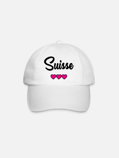 SCHWEIZ - Baseballkappe - Weiß/Weiß