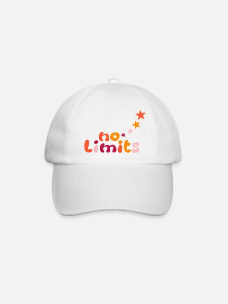 No limits in gelb orange rot - Baseballkappe - Weiß/Weiß