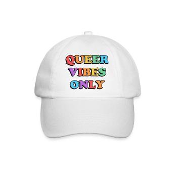 Queer Vibes Nur Regenbogenfarben - Baseballkappe - Weiß/Weiß - Vorne